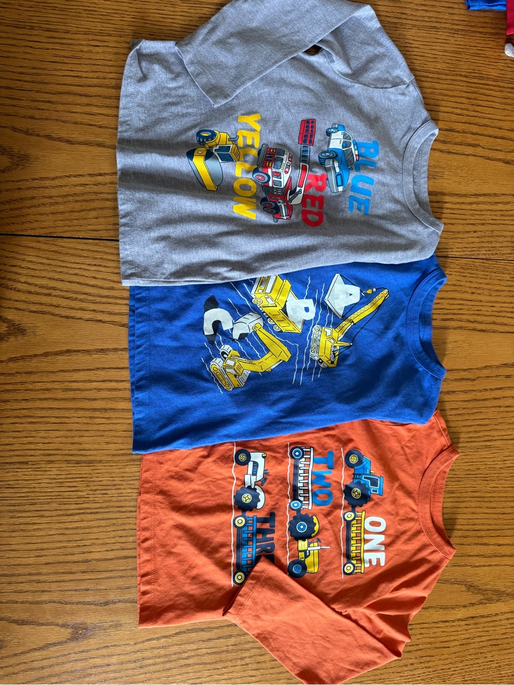 Boys Construction & Truck Tee Bundle - Gray, Blue, Orange